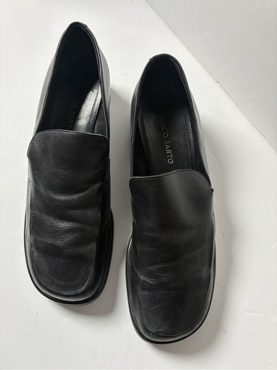 Franco Sarto Shoes - Franco Sarto Black Leather Slip-On Loafers